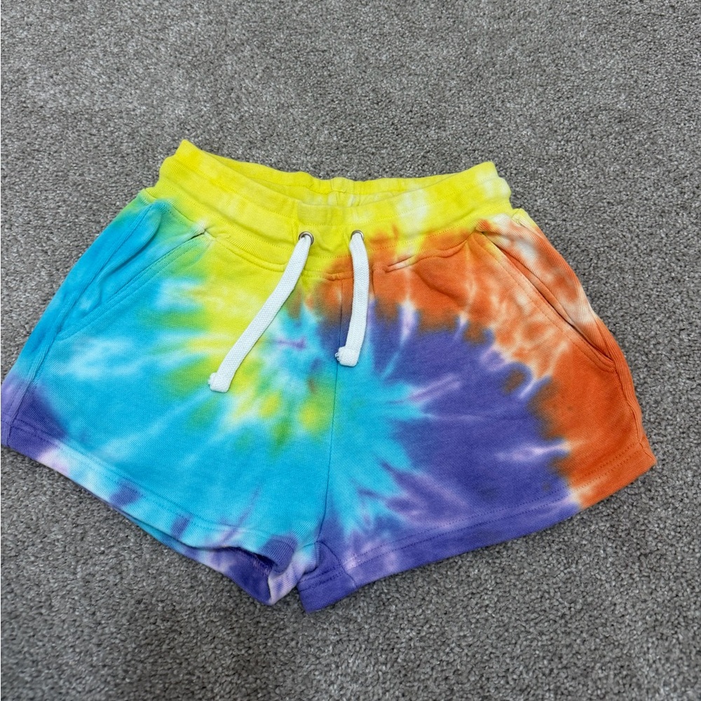 Dreamsicle Tie Dye Shorts Women’s Size XS Cotton Blend Drawstring Bright Colors
